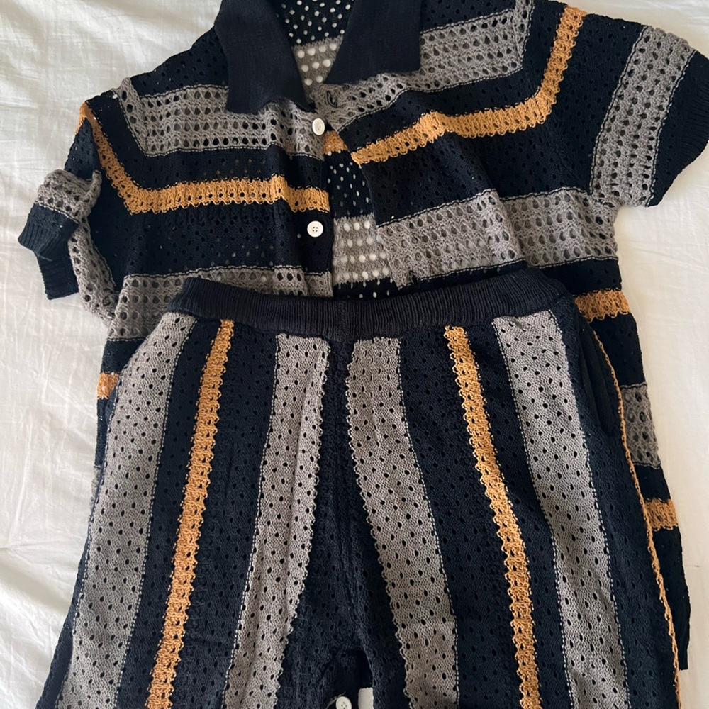Chic Striped Knit Set